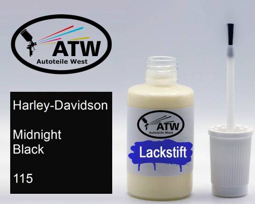 Harley-Davidson, Midnight Black, 115: 20ml Lackstift, von ATW Autoteile West.